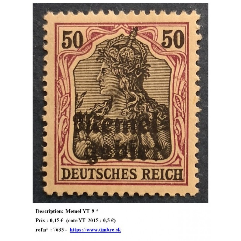 Memel (Klaipeda) YT 9 *  https://www.timbre.sk