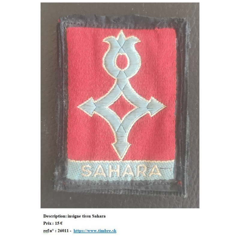 insigne tissu Sahara https://www.timbre.sk
